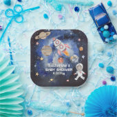 Assiettes En Carton Shower Baby Boy Rocket Planets (Fête)