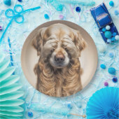Assiettes En Carton Shy Golden Retriever (Fête)