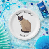 Assiettes En Carton Siamese cat cartoon (Fête)
