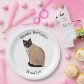 Assiettes En Carton Siamese cat cartoon (Fête)