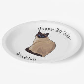 Assiettes En Carton Siamese cat cartoon (Angle)