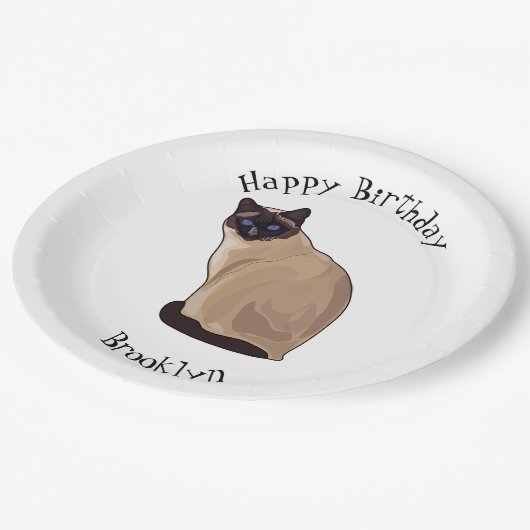 Assiettes En Carton Siamese cat cartoon (Angle)