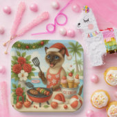 Assiettes En Carton Siamese Cat Christmas themed for Cat Lover (Fête)
