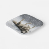 Assiettes En Carton Siberian Huskey Creating a Snow Angel (Angulaire)