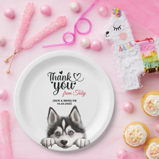 Assiettes En Carton Sibérie Husky Chig Mariage Merci (Fête)