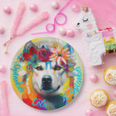 Assiettes En Carton Sibérie Husky fête d'anniversaire (Fête)