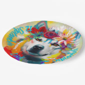 Assiettes En Carton Sibérie Husky fête d'anniversaire (Angle)