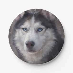 Assiettes En Carton Sibérien Husky