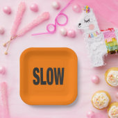 Assiettes En Carton Signal de prudence lent (Fête)