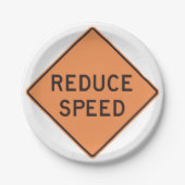 Assiettes En Carton Signal routier de réduction de la vitesse (Devant)