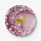 Assiettes En Carton Signature de cristaux de mer rose Gold Foil (Devant)