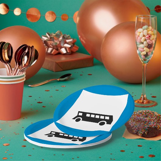 ASSIETTES EN CARTON SIGNE D'ARRÊT D'ARRÊT DE TRANSPORT PUBLIC