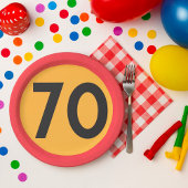 Assiettes En Carton SIGNE DE LA ROUTE À 70 Vitesse Limite