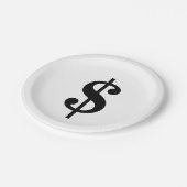 Assiettes En Carton Signe dollar | Alphabet classique simple (Angle)