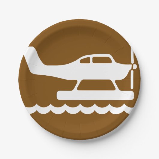 Assiettes En Carton SIGNE hydravion (Devant)