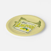 Assiettes En Carton signe vintage citron jaune vert (Angle)