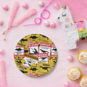 Assiettes En Carton Signes de précaution de dinosaure (Fête)