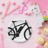 Assiettes En Carton Silhouette à bicyclette (Fête)