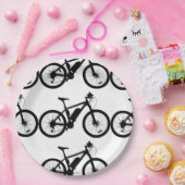 Assiettes En Carton Silhouette à bicyclette (Fête)