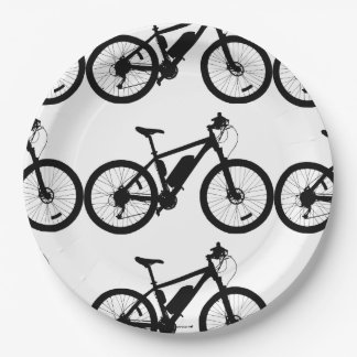 Assiettes En Carton Silhouette à bicyclette
