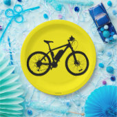 Assiettes En Carton Silhouette à bicyclette (Fête)