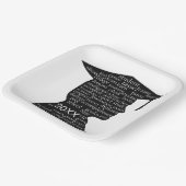 Assiettes En Carton Silhouette Boy Graduate on White  (Angulaire)