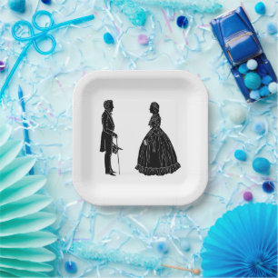 Assiettes En Carton silhouette d'abraham lincoln mary todd lincoln