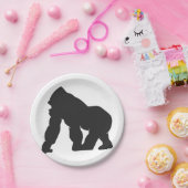 Assiettes En Carton Silhouette de Gorille (Fête)