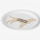 Assiettes En Carton Silhouette de nom jaune LR (Angle)