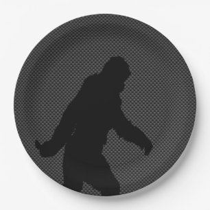 Assiettes En Carton Silhouette de Sasquatch sur la copie de fibre de