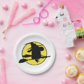 Assiettes En Carton Silhouette de sorcière d'Halloween (Fête)