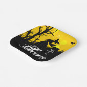 Assiettes En Carton Silhouette de sorcière pieuse Halloween (Angulaire)