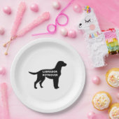 Assiettes En Carton silhouette du nom du labrador (Fête)