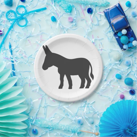 Assiettes En Carton Silhouette d'une mule (Fête)
