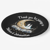 Assiettes En Carton Silhouette nuptiale de lune céleste étoile ciel ét (Angle)