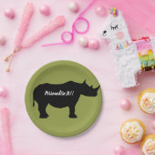 Assiettes En Carton Silhouette Rhinoceros (Fête)
