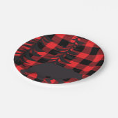 Assiettes En Carton Silhouette rouge à oreille noire (Angle)