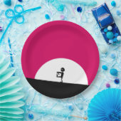 Assiettes En Carton Silhouette Zombie avec Pleine lune (Fête)