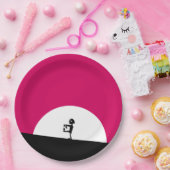 Assiettes En Carton Silhouette Zombie avec Pleine lune (Fête)