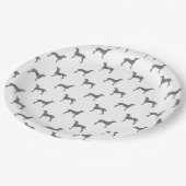 Assiettes En Carton Silhouettes grises de Weimaraner sur l'arrière - (Angle)