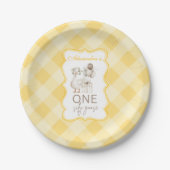Assiettes En Carton Silly Goose 1st Birthday Yellow Gingham (Devant)