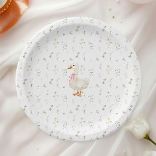 Assiettes En Carton Silly Goose Vintage Fleur sauvage Baby shower fill