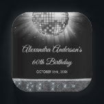 Assiettes En Carton Silver 60th Birthday Party 70's Disco Ball<br><div class="desc">Fêtez votre 60e anniversaire avec nos Plaques en papier Disco Ball 70, 60e anniversaire d'argent, conçues pour ajouter une touche de sophistication et de style rétro à votre panier d'étape. Dans une teinte d'argent chatoyante, ces plaques de papier exsument l'élégance et la nostalgie. Le graphique de la boule disco vous...</div>