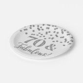 Assiettes En Carton Silver Confetti 70 et Fabulous (Angle)