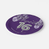 Assiettes En Carton Silver Foil Sweet 16 Anniversaires Ballons Party P (Angle)