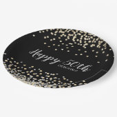 Assiettes En Carton Silver Gold Confetti 50e fête d'anniversaire (Angle)