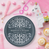 Assiettes En Carton Silver Gray Royal Medieval Sword Wedding  (Fête)