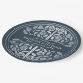 Assiettes En Carton Silver Gray Royal Medieval Sword Wedding  (Angle)