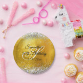 Assiettes En Carton Silver Parties scintillant Gold Foil 50e anniversa (Fête)