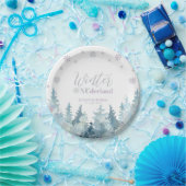 Assiettes En Carton Silver Purple Winter Wonderland Neige 1er annivers (Fête)